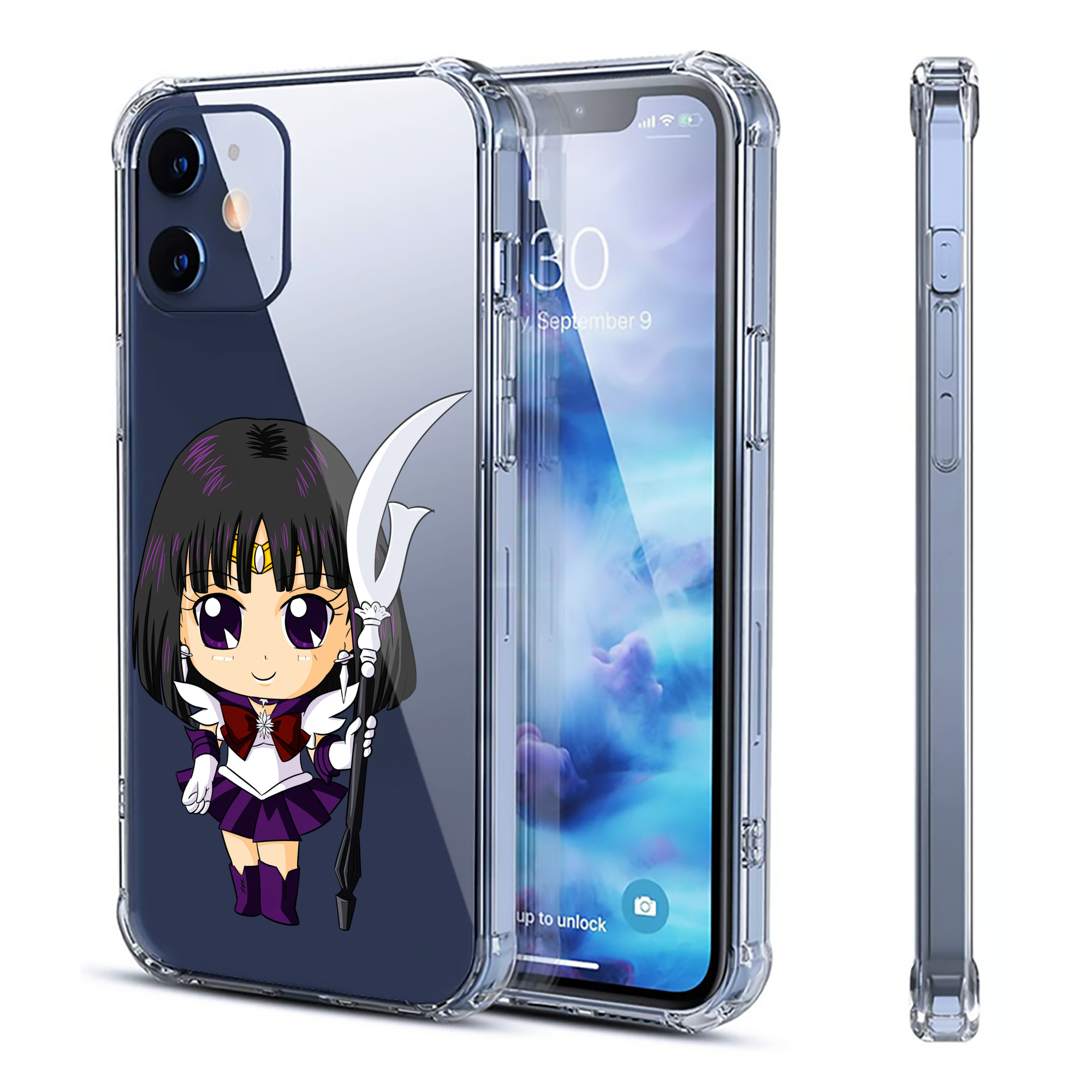 （画像用） 美少女戦士セーラームーン 土萠ほたる Sailor Moon Tomoe Hotaru （セーラーサターン；Sailor Saturn） 【iPhone 12シリーズ対応】透明スマホケース（クリアソフトケース）